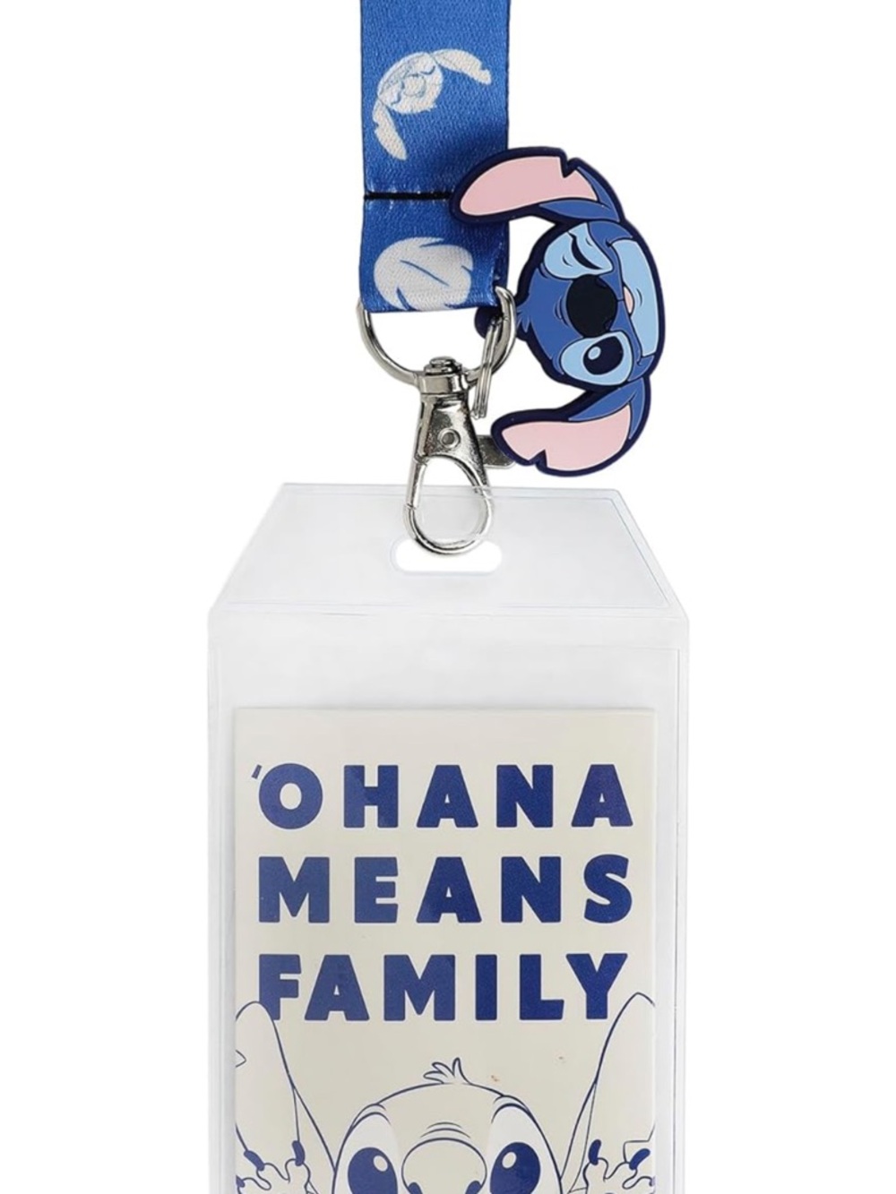 NWT Lilo & Stitch 'Ohana Means Family' Badge Lanyard - Blue